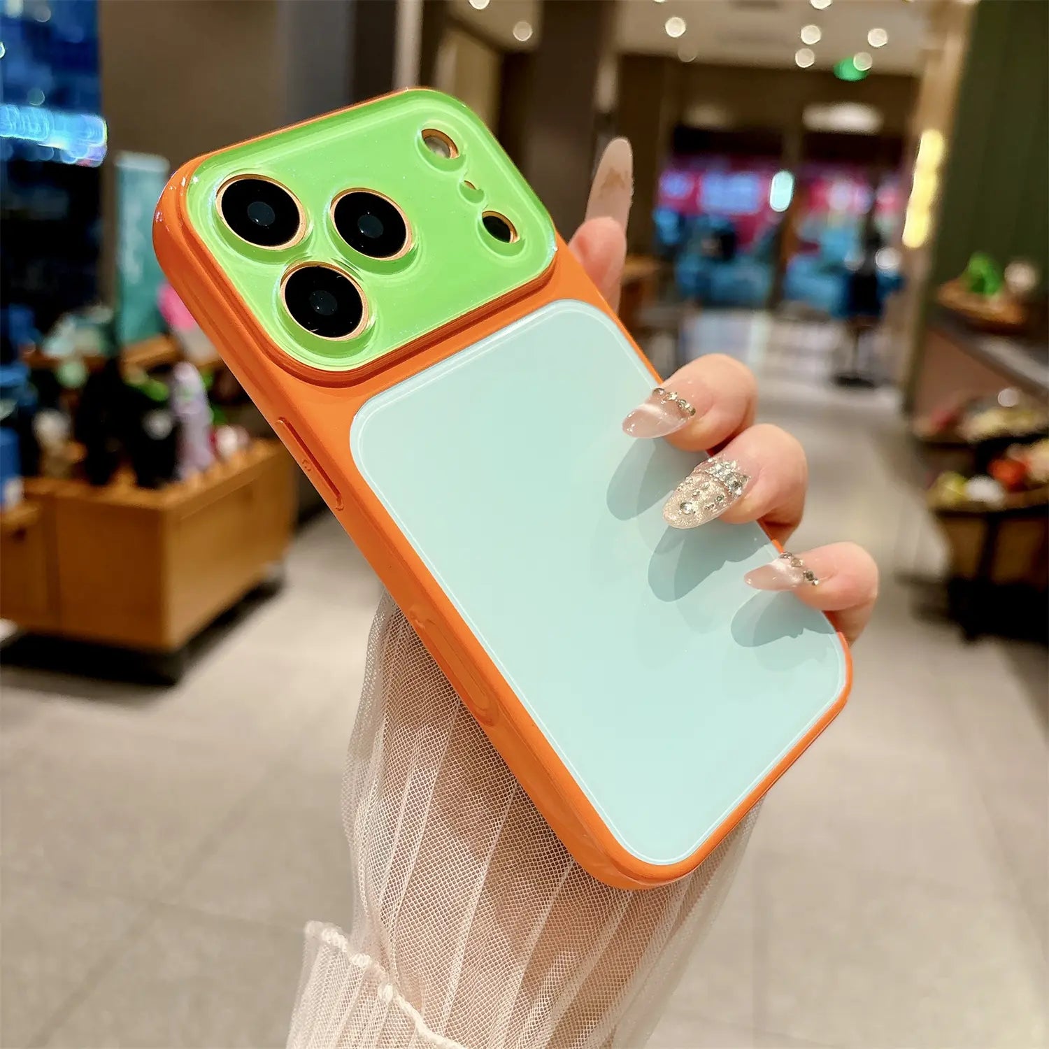 Candy Contrast Color Phone Case for Iphone 17 Pro Max 16 15 14,Colorful Dopamine Candy Full Lens Protection,Tpu+Pc Acrylic Shockproof Protection Phone Case