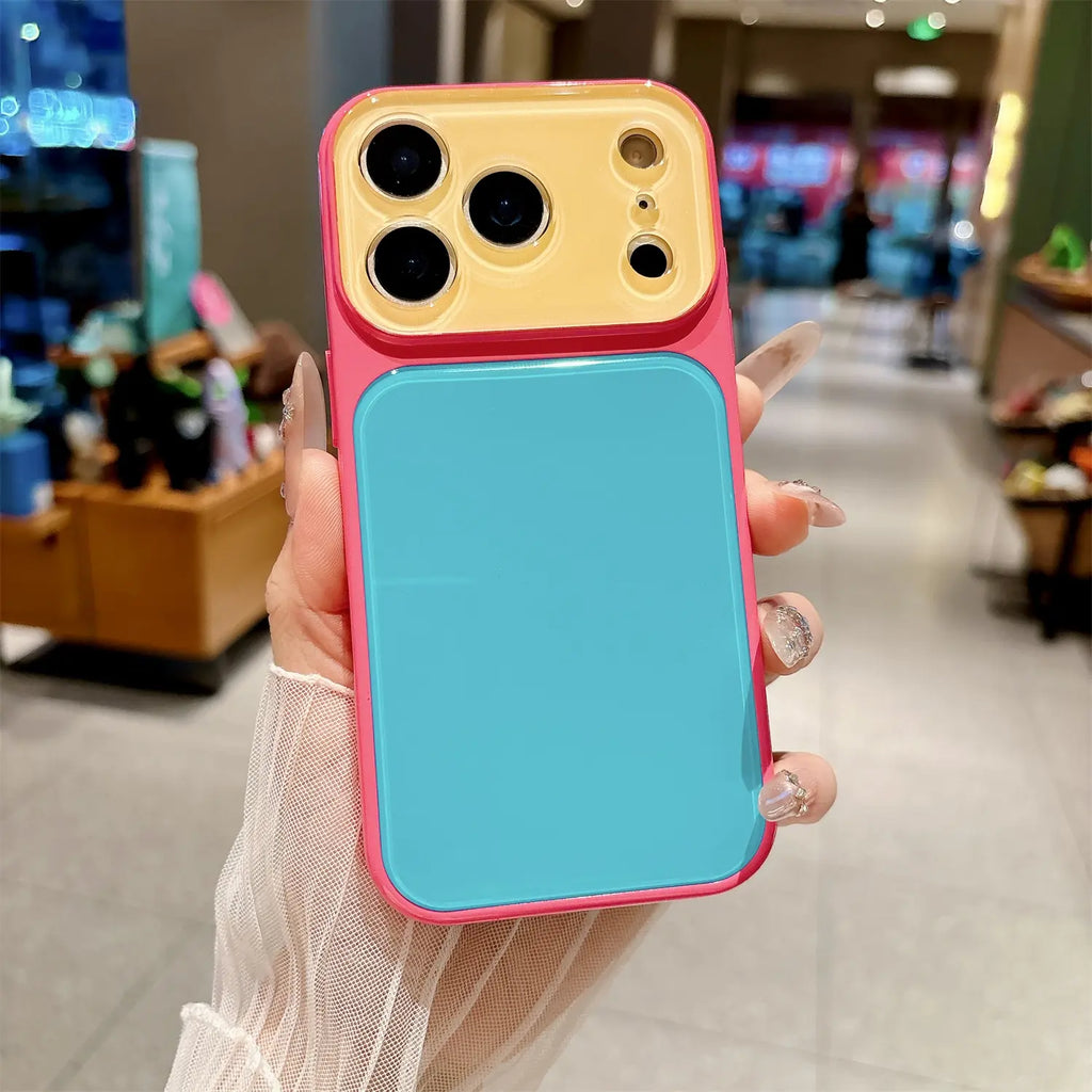 Candy Contrast Color Phone Case for Iphone 17 Pro Max 16 15 14,Colorful Dopamine Candy Full Lens Protection,Tpu+Pc Acrylic Shockproof Protection Phone Case