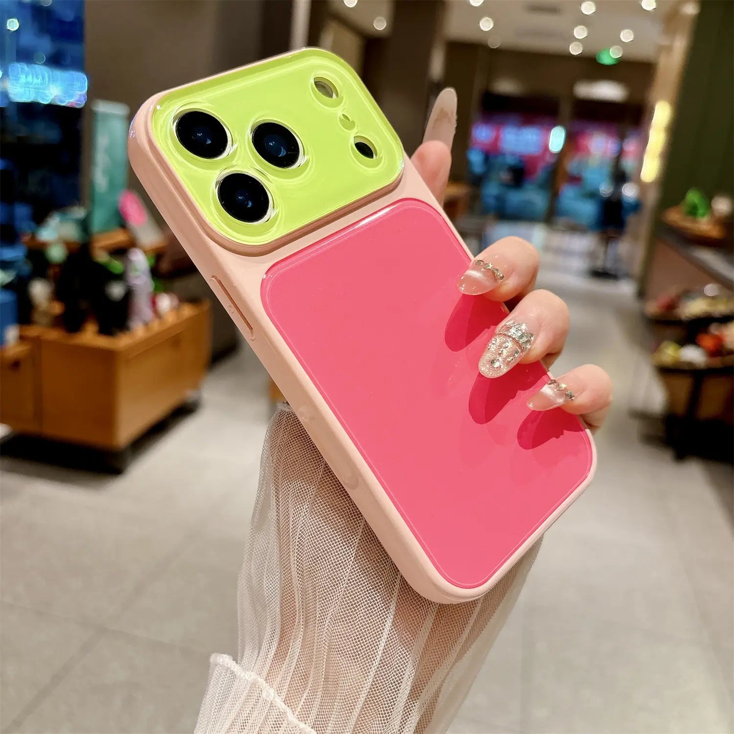 Candy Contrast Color Phone Case for Iphone 17 Pro Max 16 15 14,Colorful Dopamine Candy Full Lens Protection,Tpu+Pc Acrylic Shockproof Protection Phone Case