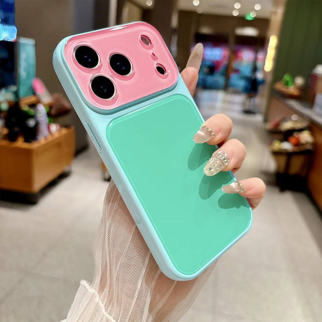 Candy Contrast Color Phone Case for Iphone 17 Pro Max 16 15 14,Colorful Dopamine Candy Full Lens Protection,Tpu+Pc Acrylic Shockproof Protection Phone Case