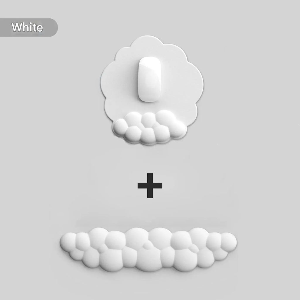 Cloud-Shaped Cute Keyboard Wrist Rest Set with Mouse Pad Support, Ergonomic Gaming Arm Rest for Home and Office Desks, Laptops Outdoorfun White, Pc Gaming Setup, Pc Accessories Stylish Breathable