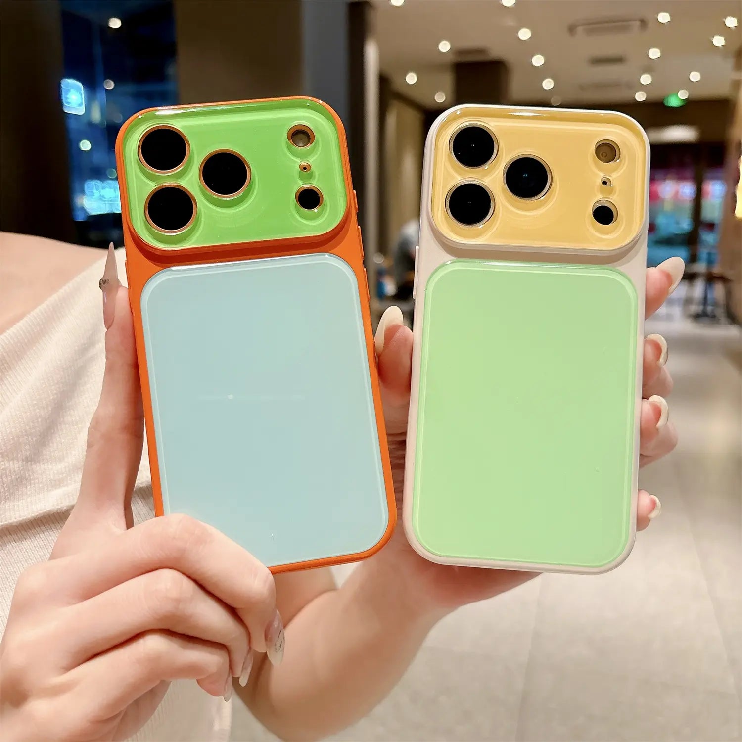 Candy Contrast Color Phone Case for Iphone 17 Pro Max 16 15 14,Colorful Dopamine Candy Full Lens Protection,Tpu+Pc Acrylic Shockproof Protection Phone Case