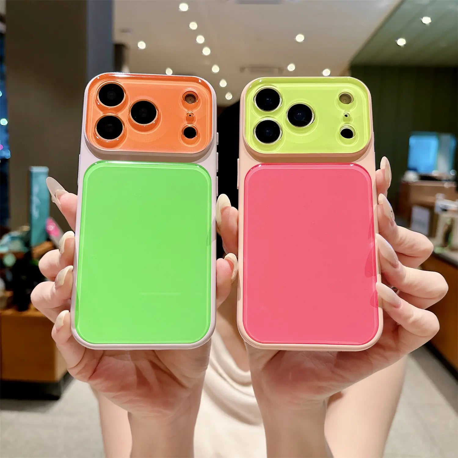 Candy Contrast Color Phone Case for Iphone 17 Pro Max 16 15 14,Colorful Dopamine Candy Full Lens Protection,Tpu+Pc Acrylic Shockproof Protection Phone Case