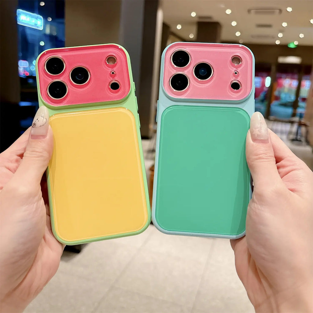 Candy Contrast Color Phone Case for Iphone 17 Pro Max 16 15 14,Colorful Dopamine Candy Full Lens Protection,Tpu+Pc Acrylic Shockproof Protection Phone Case
