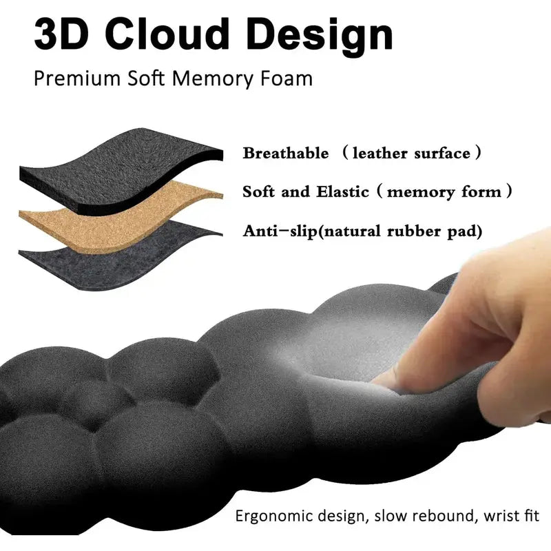 Cloud-Shaped Cute Keyboard Wrist Rest Set with Mouse Pad Support, Ergonomic Gaming Arm Rest for Home and Office Desks, Laptops Outdoorfun White, Pc Gaming Setup, Pc Accessories Stylish Breathable