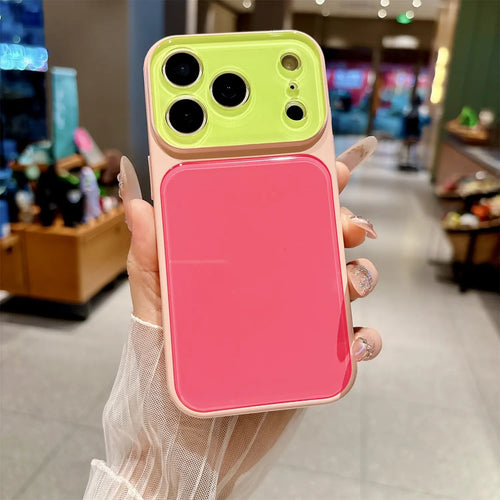 Candy Contrast Color Phone Case for Iphone 17 Pro Max 16 15 14,Colorful Dopamine Candy Full Lens Protection,Tpu+Pc Acrylic Shockproof Protection Phone Case