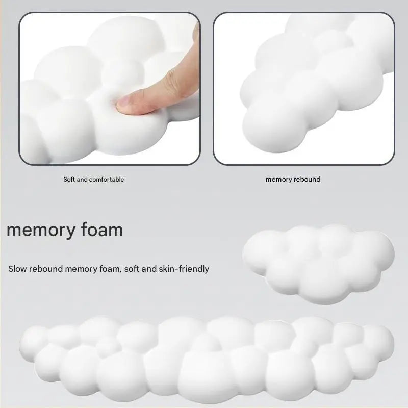 Cloud-Shaped Cute Keyboard Wrist Rest Set with Mouse Pad Support, Ergonomic Gaming Arm Rest for Home and Office Desks, Laptops Outdoorfun White, Pc Gaming Setup, Pc Accessories Stylish Breathable